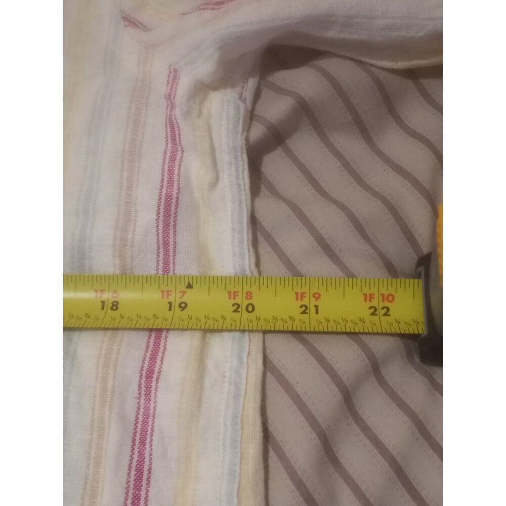NWT Women’s Gap Button-Down Linen Blend Shirt- Pink Multicolor Size Small S - Picture 13 of 14